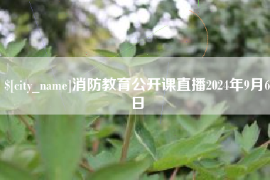保山消防教育公开课直播2024年9月6日