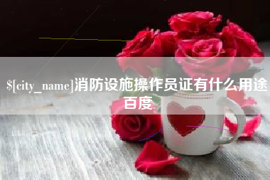 保山消防设施操作员证有什么用途百度
