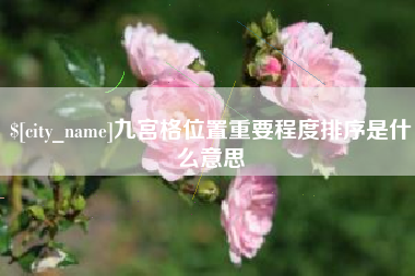 保山九宫格位置重要程度排序是什么意思