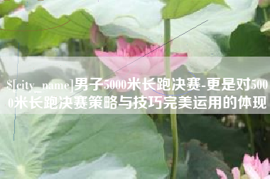保山男子5000米长跑决赛-更是对5000米长跑决赛策略与技巧完美运用的体现