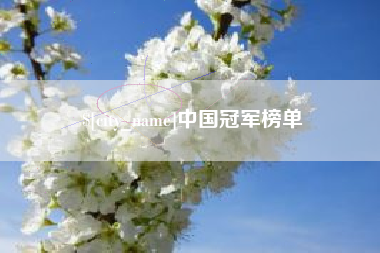 保山中国冠军榜单